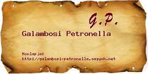 Galambosi Petronella névjegykártya